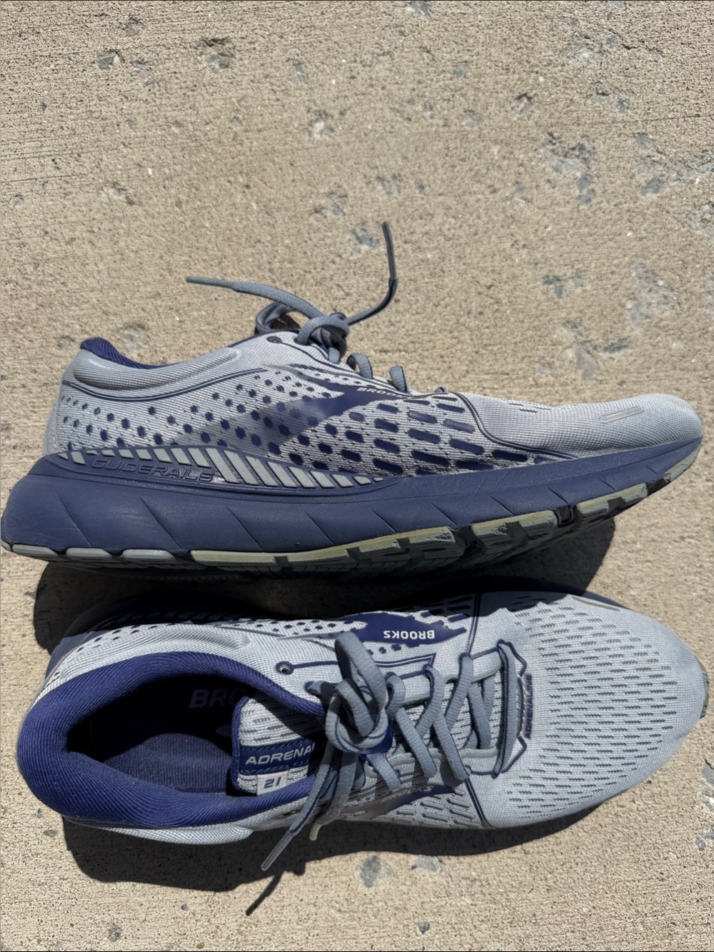 Brooks Adrenaline 21 Gray and Purple Women’s Athletic Running Shoes